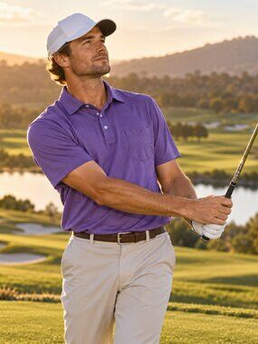 Peter Millar Purple Short Sleeve Golf Polo Shirt Men’s M